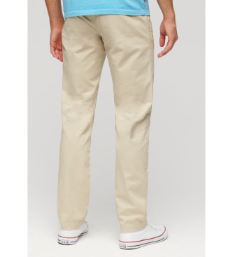 Superdry Beige slim fit chino trousers