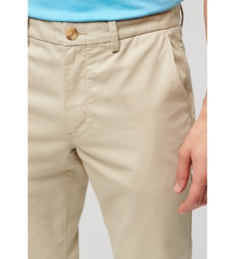 Superdry Beige slim fit chino trousers