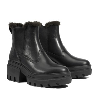 Timberland Botas Everleigh de cano mdio em pele com forro quente preto