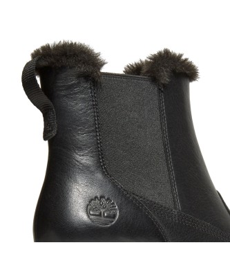 Timberland Botas Everleigh de cano mdio em pele com forro quente preto