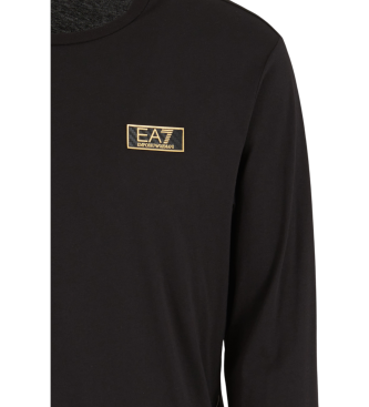 EA7 Camisola de manga comprida Gold label em algodo pima preto