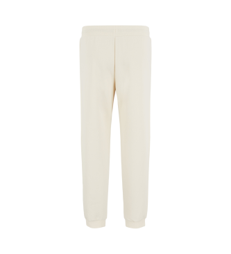 EA7 Logo Series Tracksuit Trousers in beige cotton blend