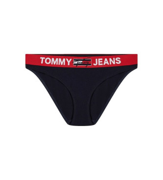 Tommy Hilfiger Granatowe slipy z kontrastowym paskiem w talii