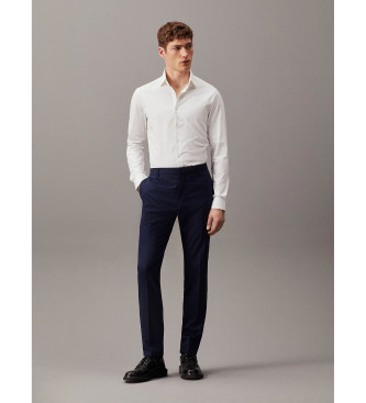 Calvin Klein Slim Fit Anzughose aus Wolle blau