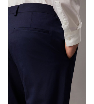 Calvin Klein Slim fit wool suit trousers blue