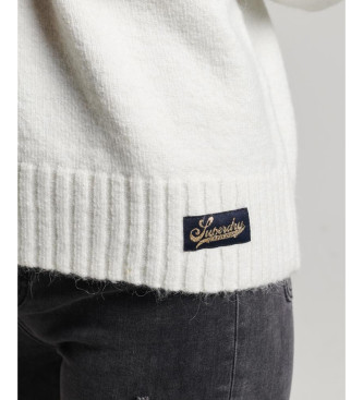 Superdry Maglione essenziale bianco con scollo a V Perkins