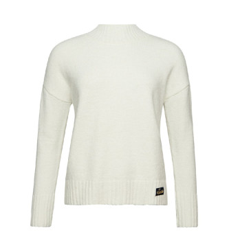 Superdry Maglione essenziale bianco con scollo a V Perkins