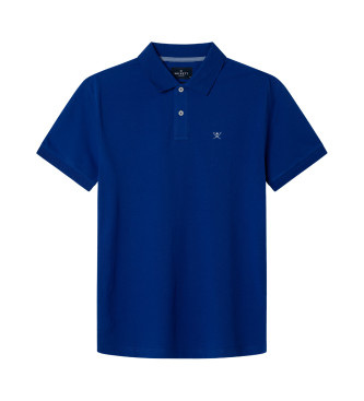 Hackett London Niebieska koszulka polo slim fit