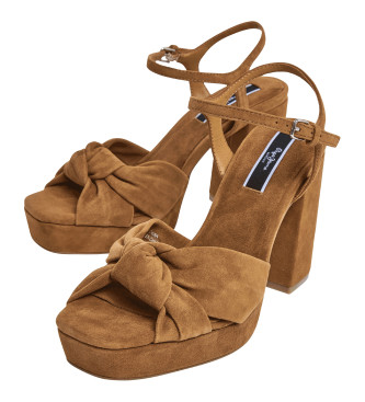 Pepe Jeans Sandlias Lenny Bow castanhas -Altura do salto 10cm