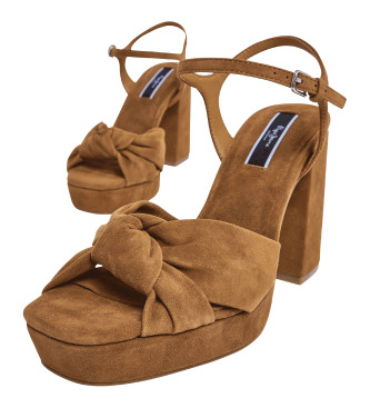 Pepe Jeans Sandlias Lenny Bow castanhas -Altura do salto 10cm