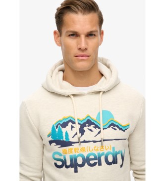 Superdry Sudadera con capucha con grfico Great Outdoors beige