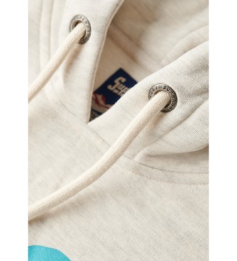 Superdry Great Outdoors graphic hoodie beige