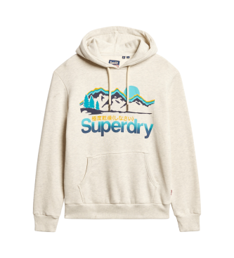 Superdry Great Outdoors grafisk httetrje i beige