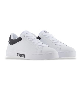 Armani Exchange Leather trainers with logo on the sole white