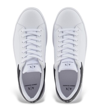 Armani Exchange Leather trainers with logo on the sole white