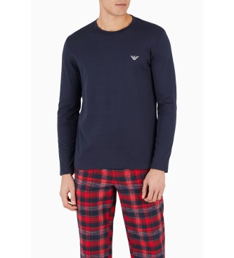 Emporio Armani Pyjamas Tartan Flanell Marin, Rd