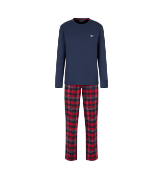 Emporio Armani Pyjamas i skotskternet flannel Navy, rd