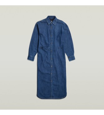 G-Star Robe chemise longue  pattes de boutonnage bleu