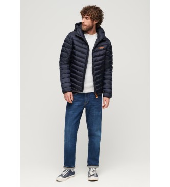 Superdry Quilted hooded jacket Fuji navy