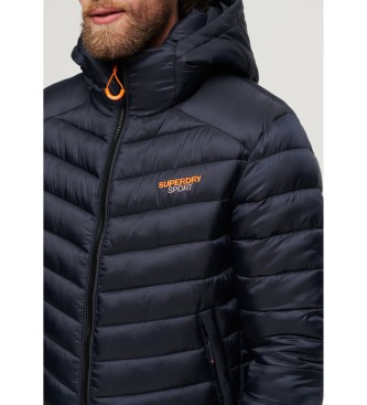 Superdry Quilted hooded jacket Fuji navy