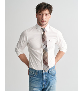 Gant Camisa Slim Fit Poplin Elastic Poplin branca