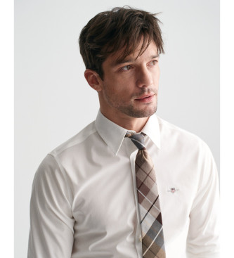 Gant Camisa Slim Fit Poplin Elastic Poplin branca