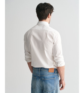 Gant Slim Fit Poplin Elastisch Overhemd wit