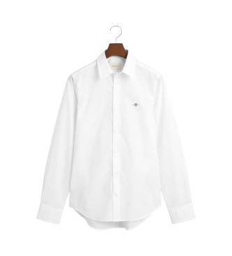 Gant Slim Fit Poplin Elastisch Overhemd wit