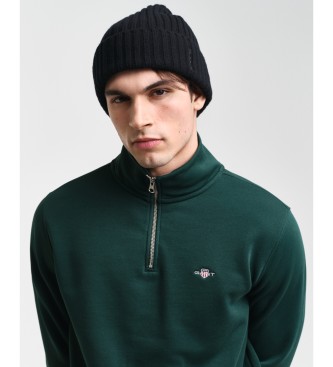 Gant Felpa con mezza zip Shield verde