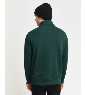 Gant Felpa con mezza zip Shield verde