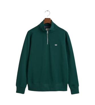 Gant Felpa con mezza zip Shield verde