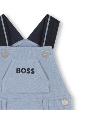 BOSS Slabbetje en beugel overall met verstelbare bandjes blauw grijs