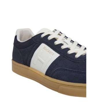 Hackett London Granatowe skórzane buty sportowe Harper Heritage