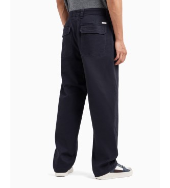 Armani Exchange Marineblaue Twill-Hose