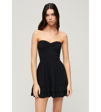 Superdry Minivestido bandeau de encaje de los aos 50 negro