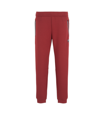 EA7 Pantalon de survtement Premium Shield bordeaux en viscose extensible