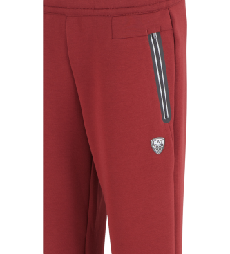 EA7 Pantalon de survtement Premium Shield bordeaux en viscose extensible