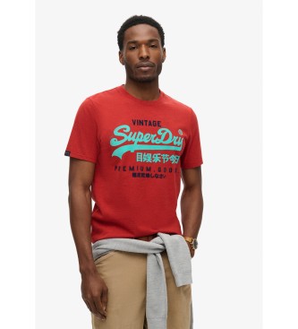 Superdry T-shirt com logtipo Duo Vintage vermelho