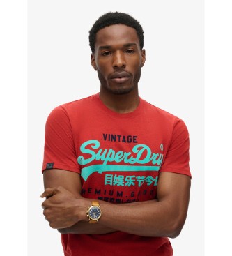 Superdry Camiseta con logotipo Duo Vintage rojo