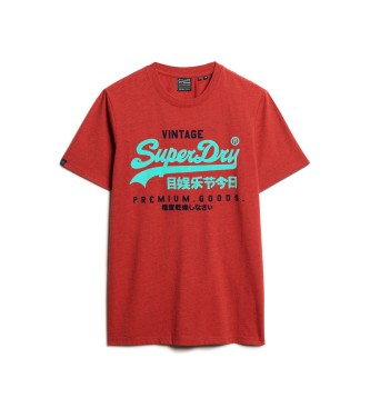 Superdry Camiseta con logotipo Duo Vintage rojo