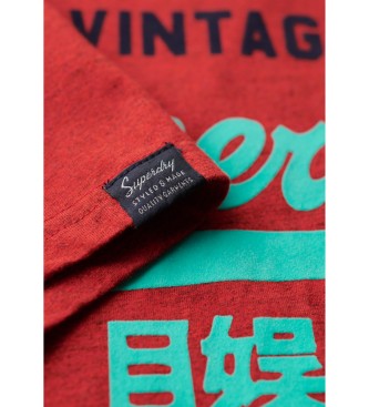 Superdry Camiseta con logotipo Duo Vintage rojo