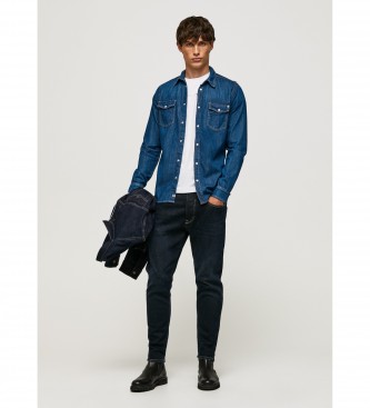 Pepe Jeans Hammond blauw overhemd