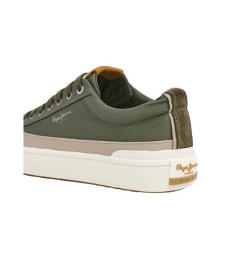 Pepe Jeans Sneakers in pelle verde Ben Wash