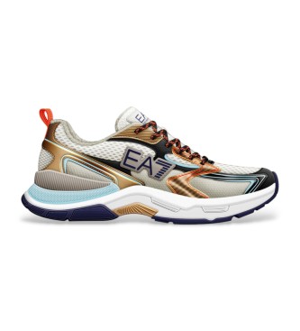 EA7 Predator beige leren sportschoenen