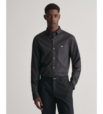 Gant Poplin overhemd Slim Fit klassiek overhemd zwart