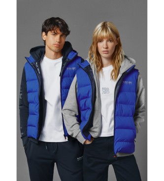 Red Bull Racing x Pepe Jeans Unisex pikowana kamizelka z kapturem niebieska