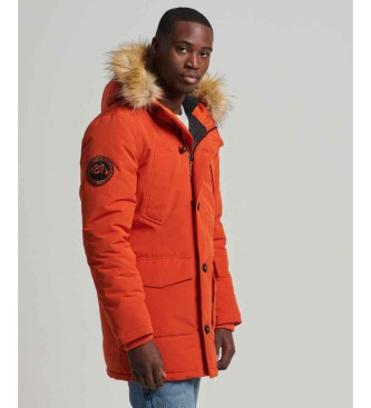 Superdry Parka z kapturem z syntetycznego futra Everest pomarańczowy