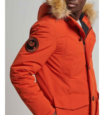 Superdry Parka z kapturem z syntetycznego futra Everest pomarańczowy