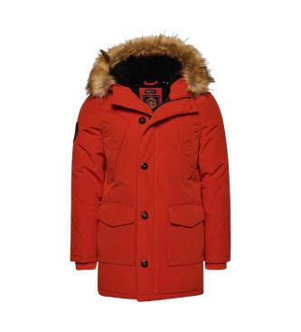 Superdry Parka con capucha de pelo sinttico Everest naranja