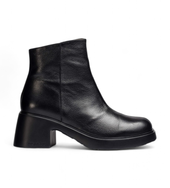 Wonders Rubi Leather Ankle Boots black